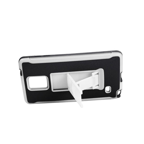 Reiko Samsung Galaxy Note 4 Hybrid Heavy Duty Case With Vertical Kickstand In Black White