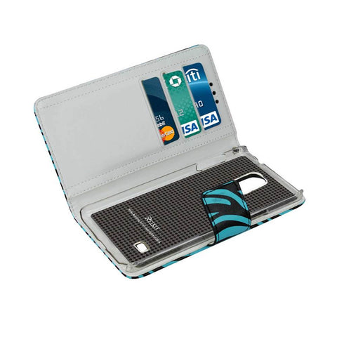 Reiko Samsung Galaxy Note 4 3-in-1 Animal Zebra Print Wallet Case In Blue