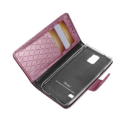 Reiko Samsung Galaxy S5 Rhombus Wallet Case In Hot Pink
