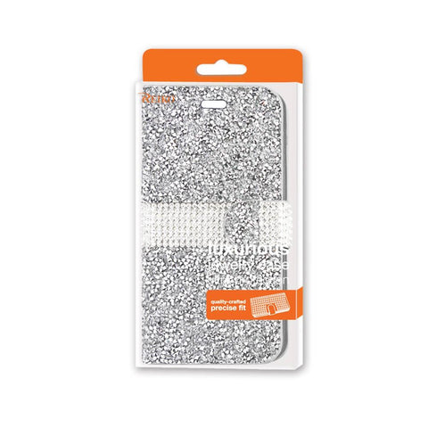 Reiko Iphone 6 Diamond Rhinestone Wallet Case In Silver