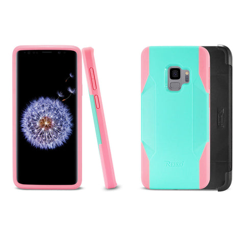 Reiko Samsung Galaxy S9 3-in-1 Hybrid Heavy Duty Holster Combo Case In Mint Green