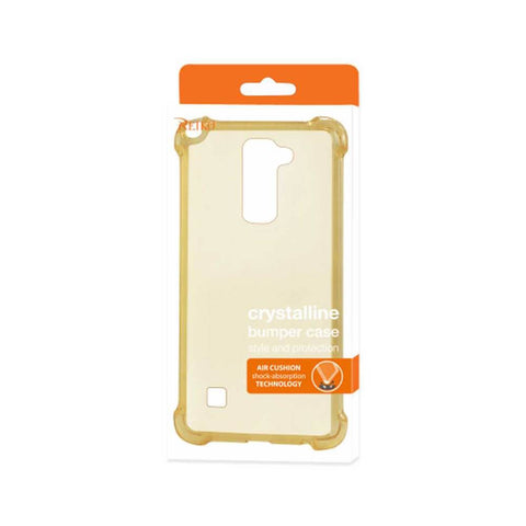 Reiko Lg Stylus 2 Clear Bumper Case With Air Cushion Protection In Clear Gold