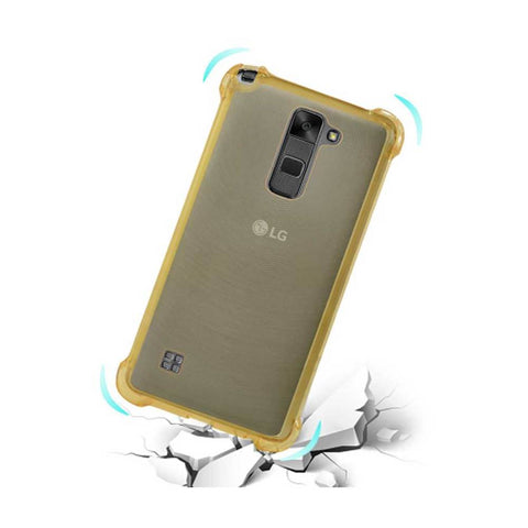 Reiko Lg Stylus 2 Clear Bumper Case With Air Cushion Protection In Clear Gold