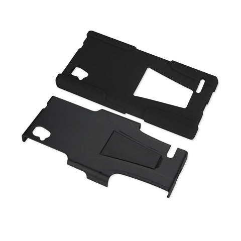 Reiko Zte Warp Elite Hybrid Heavy Duty Case With Kickstand In Black