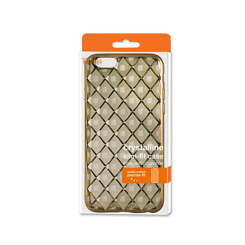 Reiko Iphone 6s Plus Flexible 3d Rhombus Pattern Tpu Case With Shiny Frame In Gold