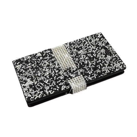 Reiko Zte Warp Elite Diamond Rhinestone Wallet Case In Black
