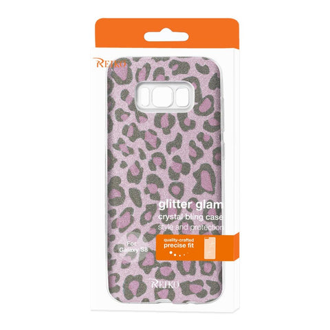 Reiko Samsung Galaxy S8/ Sm Shine Glitter Shimmer Leopard Hybrid Case In Pink