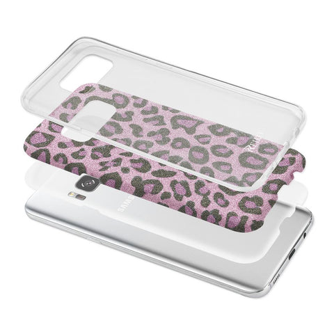 Reiko Samsung Galaxy S8/ Sm Shine Glitter Shimmer Leopard Hybrid Case In Pink