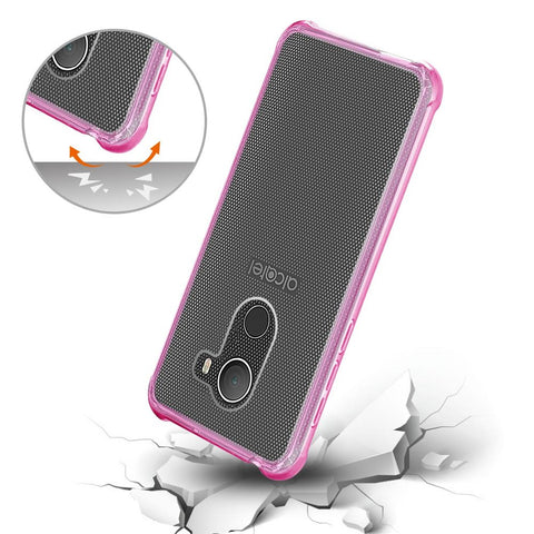 Reiko Alcatel Walters Clear Bumper Case With Air Cushion Protection In Clear Hot Pink