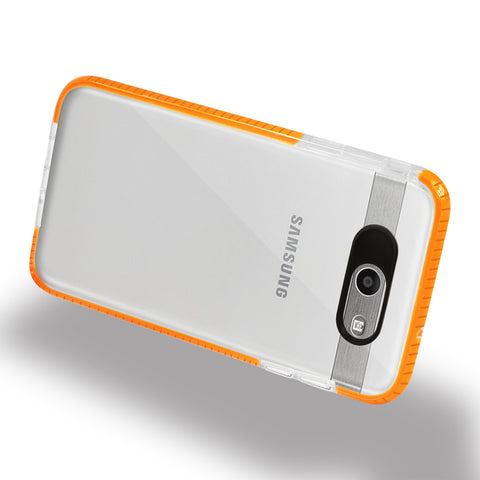 Reiko Samsung Galaxy J7 V (2017) Soft Transparent Tpu Case In Clear Orange