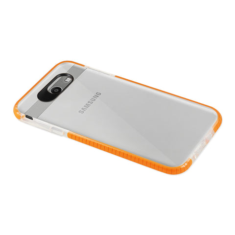 Reiko Samsung Galaxy J7 V (2017) Soft Transparent Tpu Case In Clear Orange