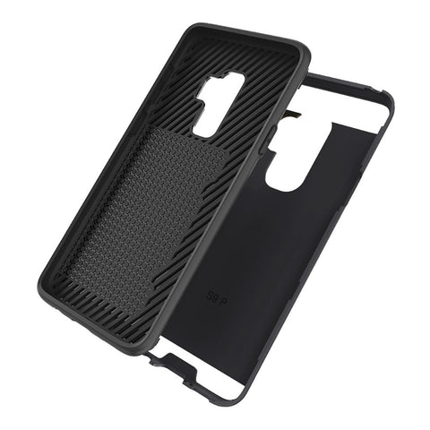Reiko Samsung Galaxy S9 Plus Slim Armor Hybrid Case With Card Holder In Black
