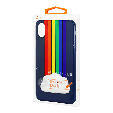 Reiko Iphone X/iphone Xs Tpu Design Case With  3d Soft Silicone Poke Squishy Rainbow Cloud
