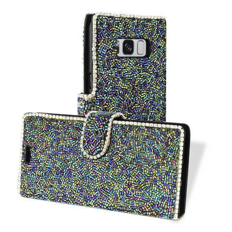 Reiko Samsung Galaxy S8/ Sm Bead Diamond Wallet Case In Black