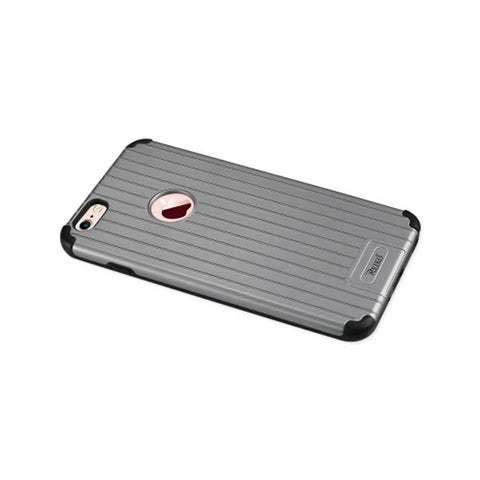Reiko Iphone 6s Plus/ 6 Plus Rugged Metal Texture Hybrid Case With Ridged Back In Black Gray