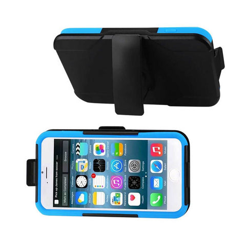 Reiko Iphone 6 Plus 3-in-1 Hybrid Heavy Duty Holster Combo Case In Navy Black