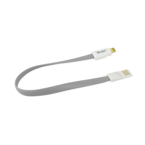 Reiko Iphone 6 Flat Magnetic Gold Plated Usb Data Cable 0.7 Foot In Gray