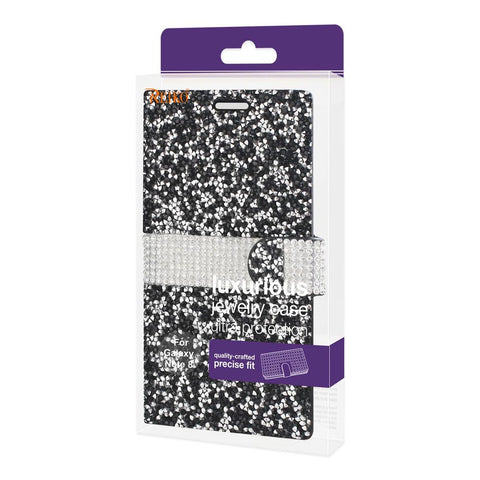 Reiko Samsung Galaxy Note 8 Diamond Rhinestone Wallet Case In Black