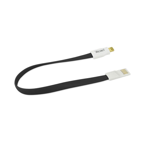 Reiko Iphone 6 Flat Magnetic Gold Plated Usb Data Cable 0.7 Foot In Black