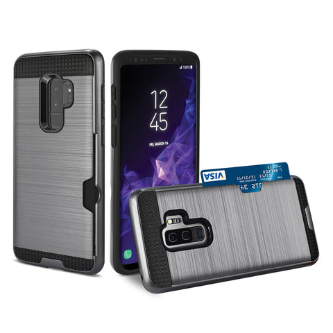 Reiko Samsung Galaxy S9 Plus Slim Armor Hybrid Case With Card Holder In Gray