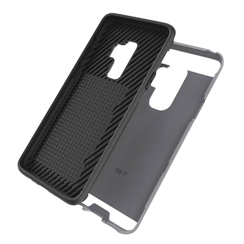 Reiko Samsung Galaxy S9 Plus Slim Armor Hybrid Case With Card Holder In Gray