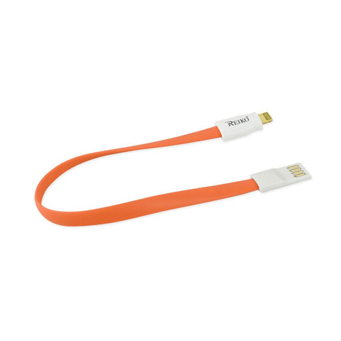 Reiko Iphone 6 Flat Magnetic Gold Plated Usb Data Cable 0.7 Foot In Orange
