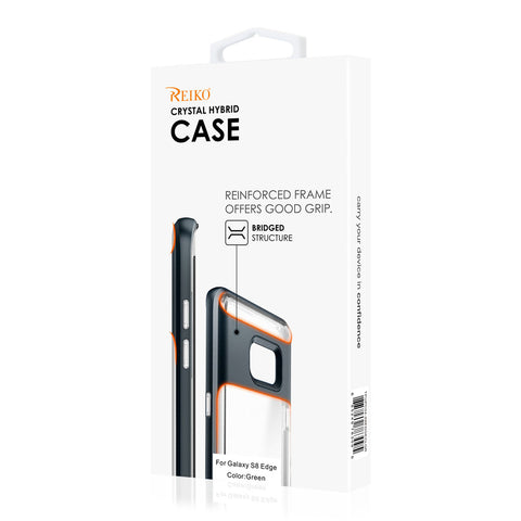 Reiko Samsung Galaxy S8 Edge/ S8 Plus Transparent Bumper Case With Kickstand And Matte Inner Finish In Clear Green