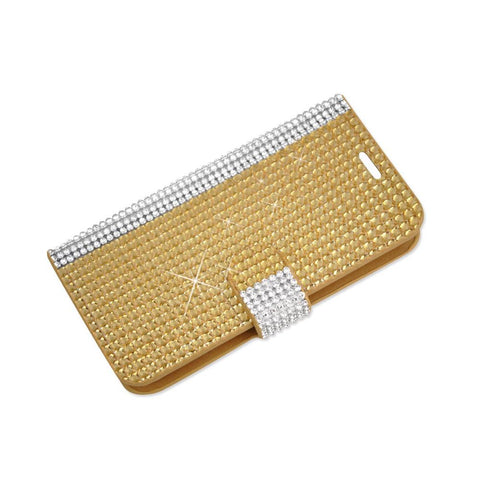 Reiko Zte Sonata 2 Jewelry Diamond Rhinestone Wallet Case In Gold
