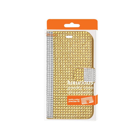 Reiko Zte Sonata 2 Jewelry Diamond Rhinestone Wallet Case In Gold
