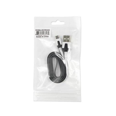Reiko Micro Usb Flat Usb Data Cable 3.2ft In White