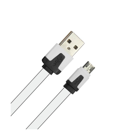 Reiko Micro Usb Flat Usb Data Cable 3.2ft In White
