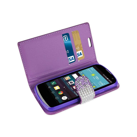 Reiko Lg Spree Diamond Rhinestone Wallet Case In Purple