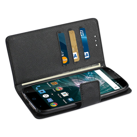 Reiko Grand X3 (z959)/ Warp 7 3-in-1 Wallet Case In Black