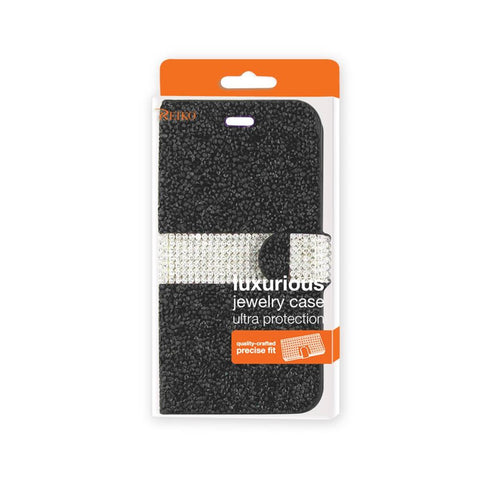 Reiko Iphone 6 Diamond Rhinestone Wallet Case In Black
