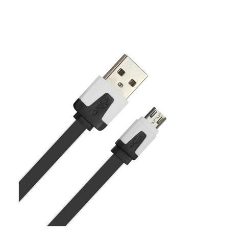 Reiko Micro Usb Flat Usb Data Cable 3.2ft In Black