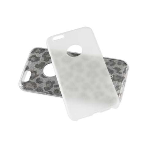 Reiko Iphone 6/ 6s Shine Glitter Shimmer Leopard Hybrid Case In Leopard Silver