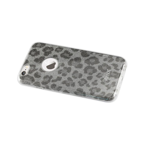 Reiko Iphone 6/ 6s Shine Glitter Shimmer Leopard Hybrid Case In Leopard Silver