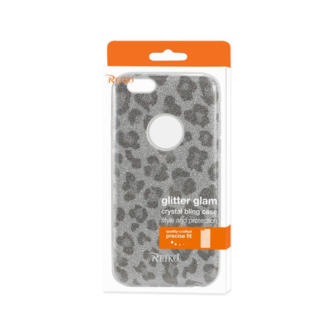Reiko Iphone 6/ 6s Shine Glitter Shimmer Leopard Hybrid Case In Leopard Silver