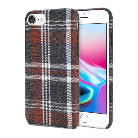 Reiko Iphone 8 Checked Fabric Case In Brown