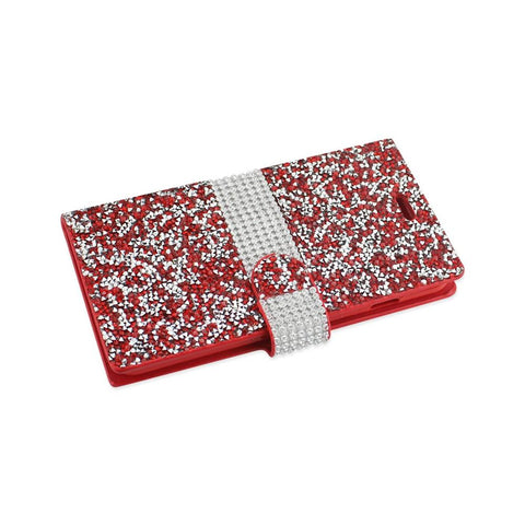 Reiko Iphone 6 Plus Diamond Rhinestone Wallet Case In Red