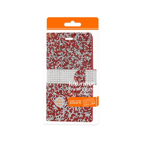 Reiko Iphone 6 Plus Diamond Rhinestone Wallet Case In Red