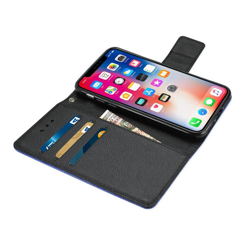 Reiko Iphone X/iphone Xs 3-in-1 Wallet Case In Navy