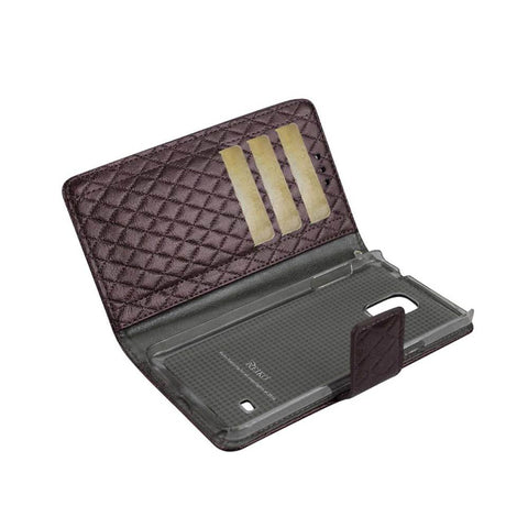 Reiko Samsung Galaxy Note 4 Rhombus Wallet Case In Brown