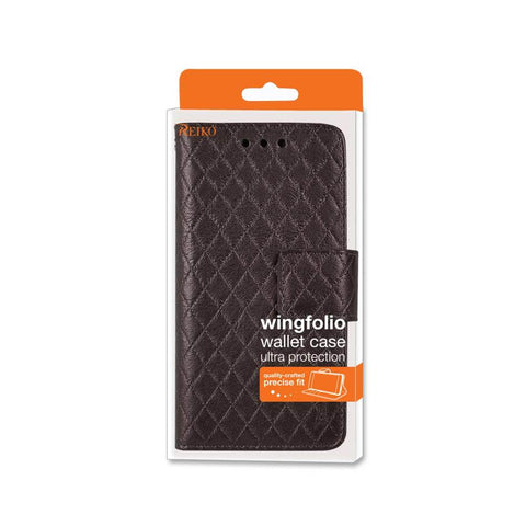 Reiko Samsung Galaxy Note 4 Rhombus Wallet Case In Brown