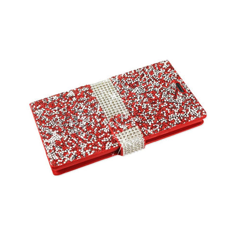 Reiko Samsung Galaxy S7 Edge Diamond Rhinestone Wallet Case In Red