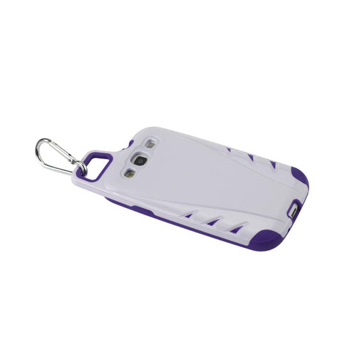 Reiko Samsung Galaxy S3 Dropproof Workout Hybrid Case With Hook In White Purple