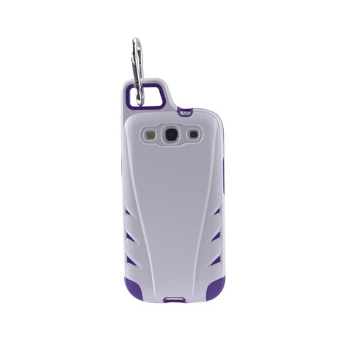 Reiko Samsung Galaxy S3 Dropproof Workout Hybrid Case With Hook In White Purple