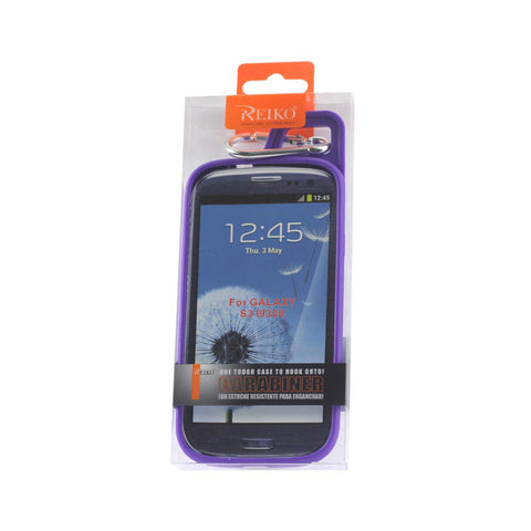 Reiko Samsung Galaxy S3 Dropproof Workout Hybrid Case With Hook In White Purple
