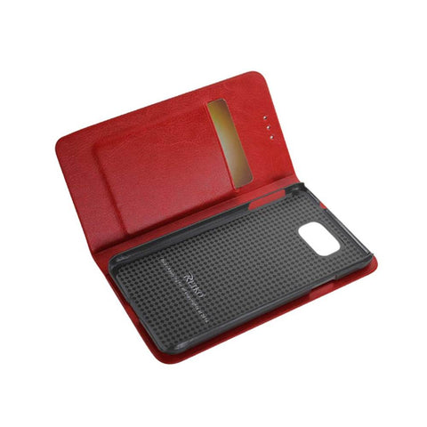 Reiko Samsung Galaxy Alpha Flip Folio Case With Card Holder In Red