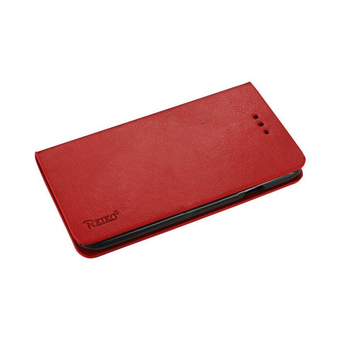 Reiko Samsung Galaxy Alpha Flip Folio Case With Card Holder In Red